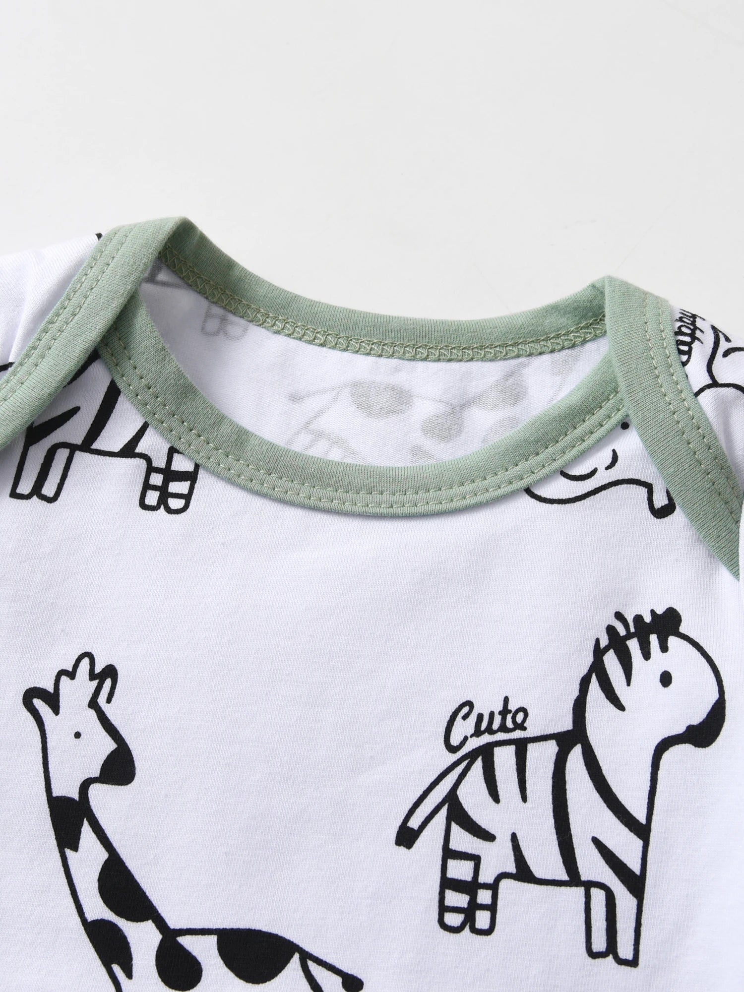 Newborn Baby Boy Spring Autumn Clothes Set Animal Printed Long Sleeve Romper Bodysuit Top infant Pants with Hat Clothing for Boy - 1501 - Image 2